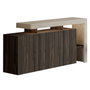 Hanah Home Consola Beliz - Travertino, Walnut